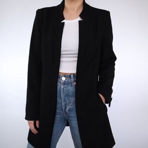 Zara Inverted Lapel Long Blazer